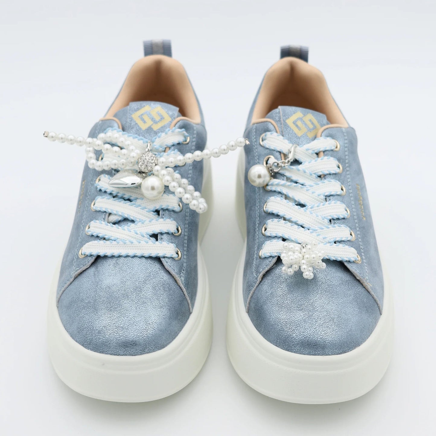 Дамски Спортни Сникърси "Evita Peron" с перли Gold&Gold Roberto Fashion Store Sneakers GNG2603GB1046BLU-36 36