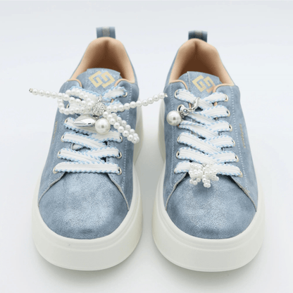 Дамски Спортни Сникърси "Evita Peron" с перли Gold&Gold Roberto Fashion Store Sneakers GNG2603GB1046BLU-36 36