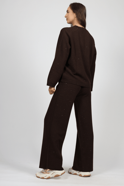 Women's Wool 2-Piece Set, Brown