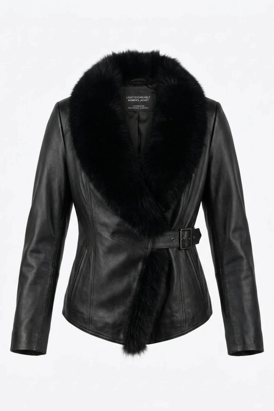 Дамско кожено яке Capodanno - Черно Roberto&Co Roberto Fashion Store Jacket LEA3112JCKBLKBL+4XL 2XL