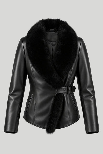 Дамско кожено яке Capodanno, черно, плюс сайз Roberto&Co Roberto Fashion Store Jacket LEA3112JCKBLKBL+4XL 2XL