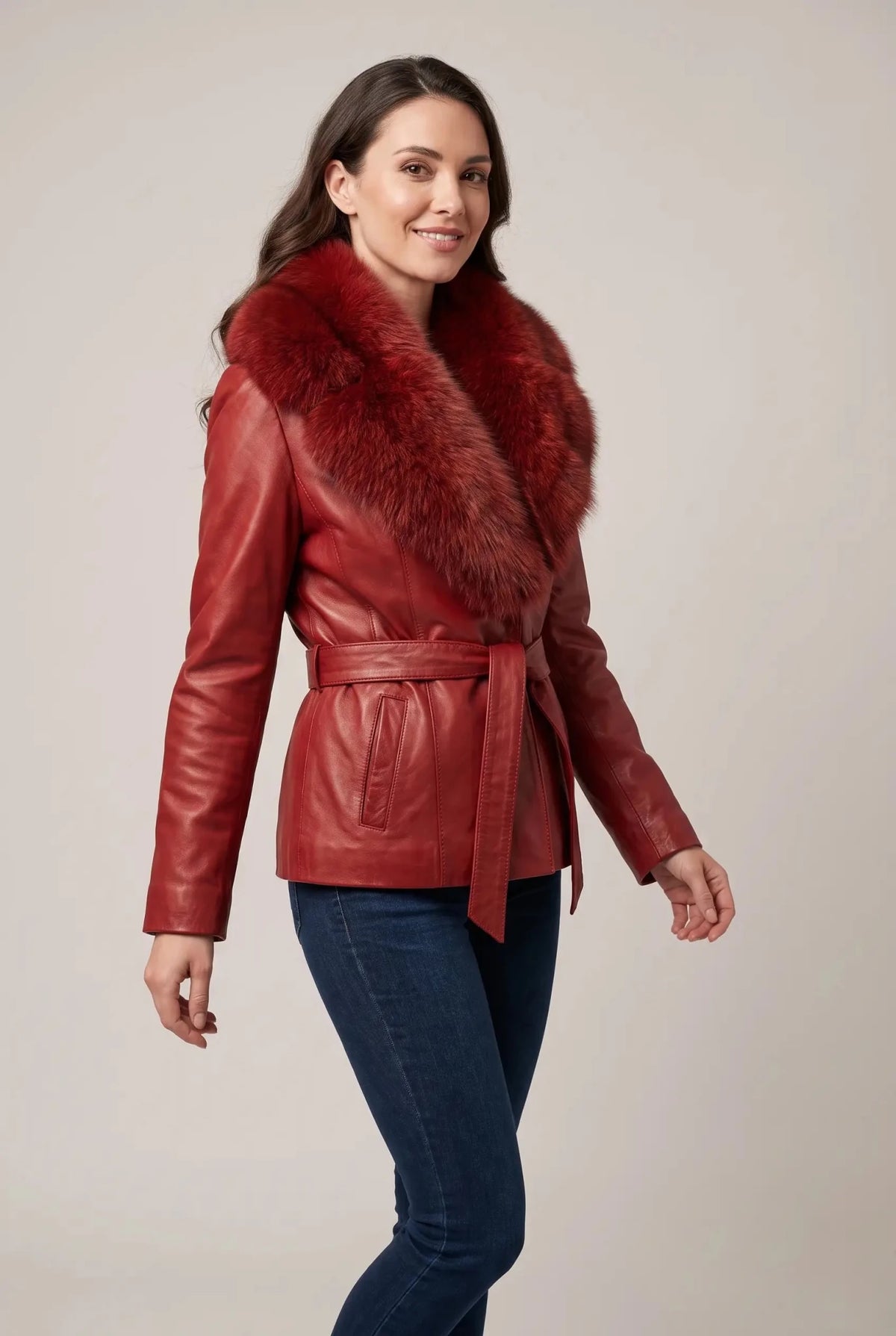 Дамско кожено яке Capodanno, червено Roberto&Co Roberto Fashion Store Jacket LEA3112JCKREDBLT-M XS
