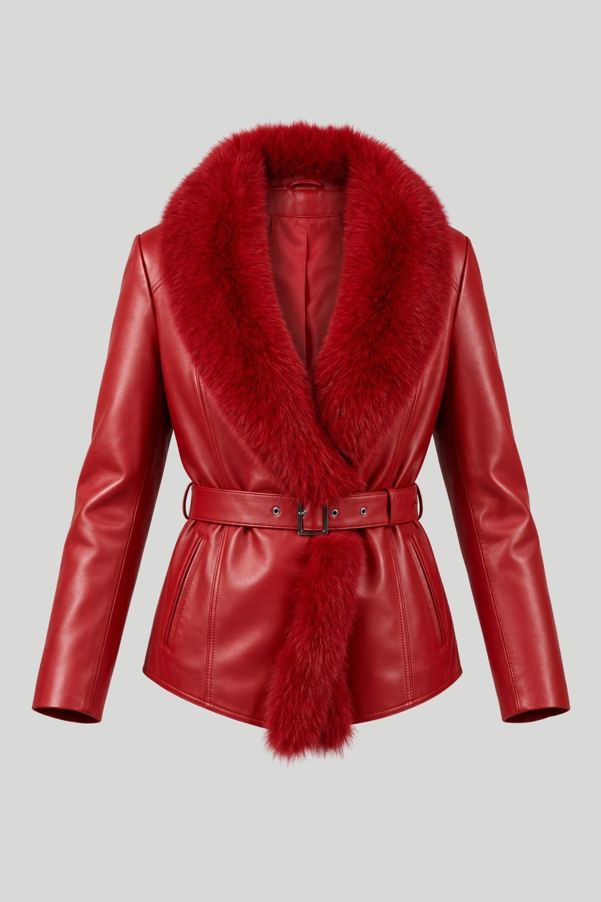 Дамско кожено яке Capodanno, червено, плюс сайз Roberto&Co Roberto Fashion Store Jacket LEA3112JCKREDBL+4XL 2XL