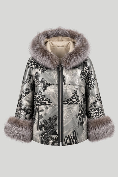 Дамско кожено яке Charmante, двулицево с качулка, бежово, плюс сайз Roberto&Co Roberto Fashion Store Jacket LEA0101JCKBEIRE+4XL 2XL