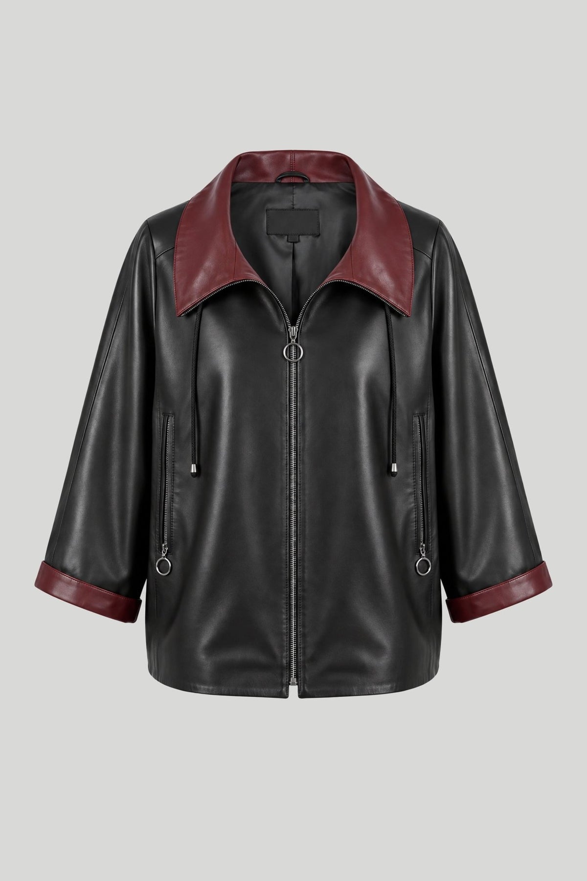 Дамско кожено яке Duomo, черно, плюс сайз Roberto&Co Roberto Fashion Store Jacket LEA0609JCKBLOVS+4XL 2XL