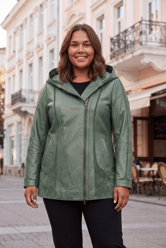 Women's Leather Jacket Siena - Pastel Green – облечен