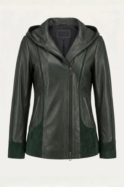 Дамско кожено яке Siena в зелен цвят Roberto&Co Roberto Fashion Store Jacket LEA2505JCKGRNVL+2XL 2XL
