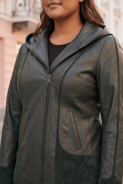 Дамско кожено яке Siena, зелено, плюс сайз Roberto&Co Roberto Fashion Store Jacket LEA2505JCKGRNVL+2XL 2XL