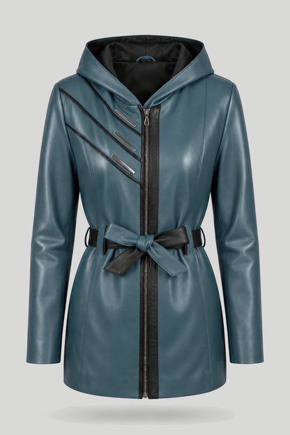 Дамско Кожено Яке, Син Roberto&Co Roberto Fashion Store Jacket LEA2511JCKPETBLTM XS