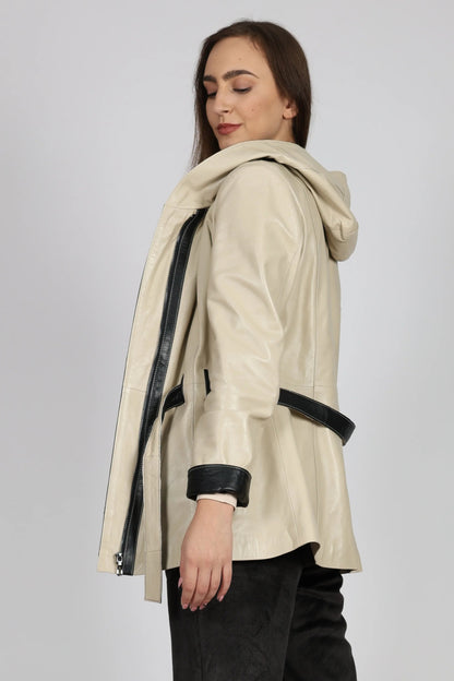 Дамско Кожено Яке, Бежов Roberto Fashion Roberto Fashion Store Jacket LEA2511JCKBEIBLTM XS