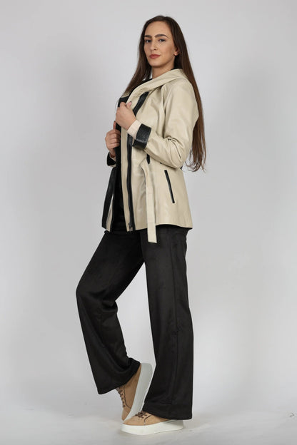 Дамско Кожено Яке, Бежов Roberto Fashion Roberto Fashion Store Jacket LEA2511JCKBEIBLTM XS