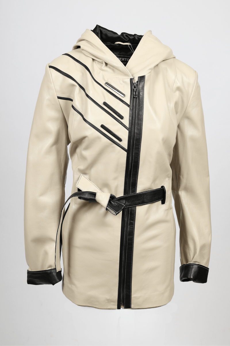 Women's Leather Jacket, Beige