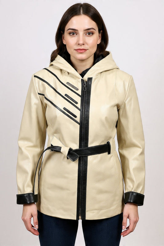 Дамско Кожено Яке, Бежов Roberto Fashion Roberto Fashion Store Jacket LEA2511JCKBEIBLTM XS