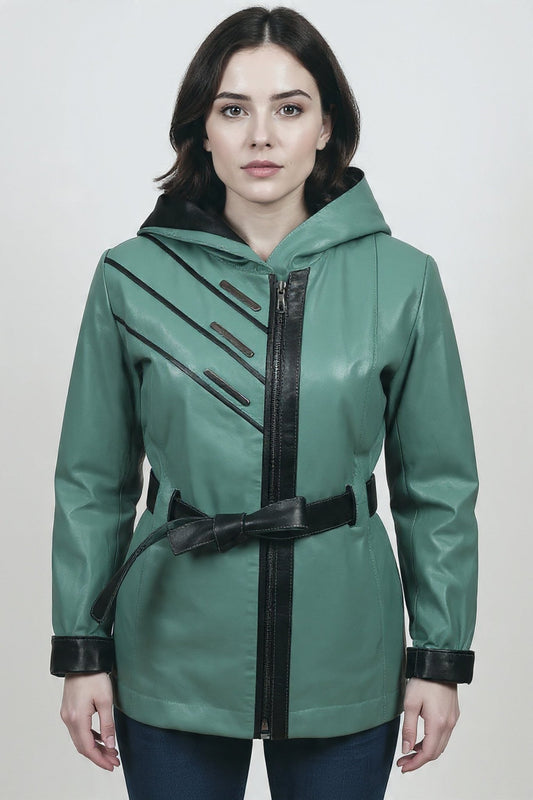 Дамско Кожено Яке, Грахово Зелен Roberto Fashion Roberto Fashion Store Jacket LEA2511JCKGRLBLTM XS