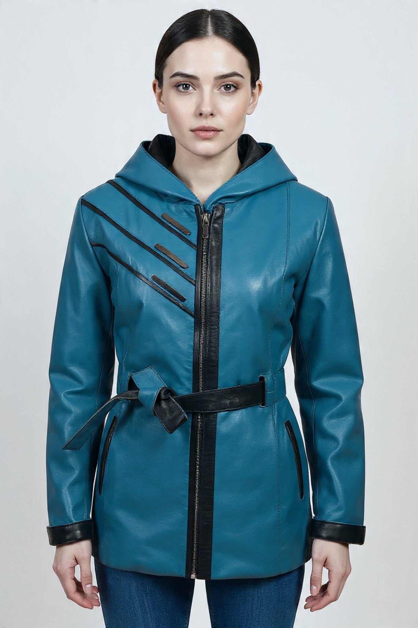 Дамско Кожено Яке, Син Roberto Fashion Roberto Fashion Store Jacket LEA2511JCKPETBLTM XS