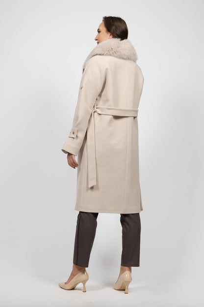 Дамско Палто, Бежов Modalinea Roberto Fashion Store Coat MDL1411COABEIFUR38 38 Бежов