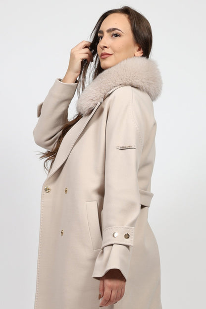 Дамско Палто, Бежов Modalinea Roberto Fashion Store Coat MDL1411COABEIFUR38 38 Бежов