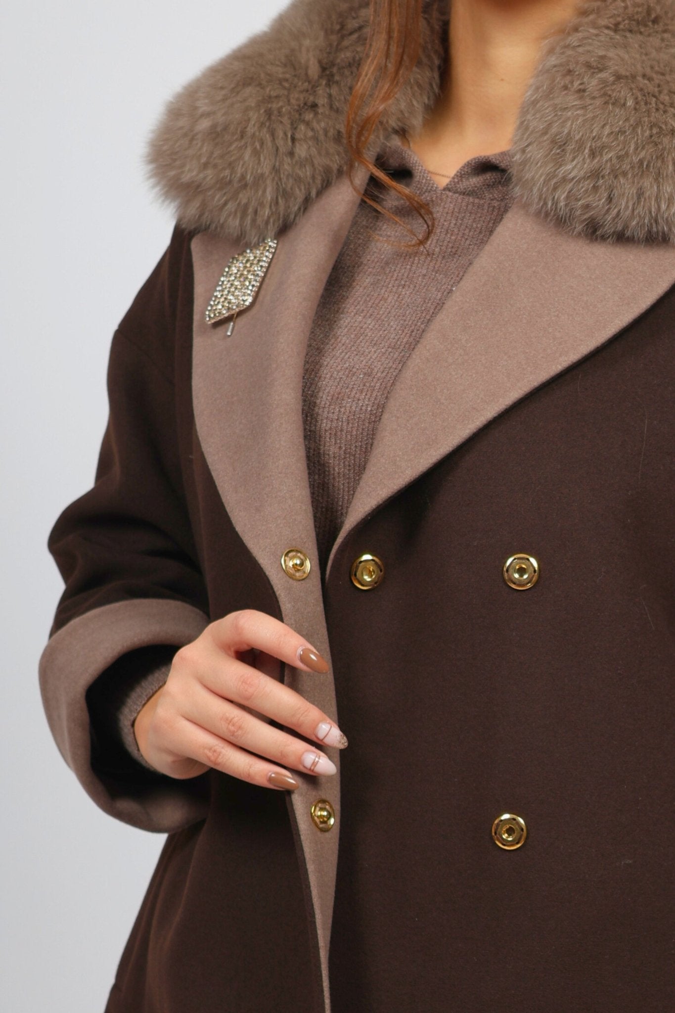 Дамско Палто, Кафяв Modalinea Roberto Fashion Store Coat MDL1711COABRWTRK38 38 Кафяв