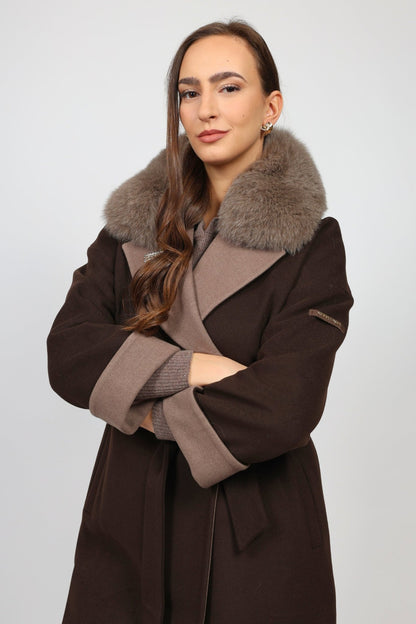 Дамско Палто, Кафяв Modalinea Roberto Fashion Store Coat MDL1711COABRWTRK38 38 Кафяв