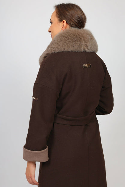 Дамско Палто, Кафяв Modalinea Roberto Fashion Store Coat MDL1711COABRWTRK38 38 Кафяв