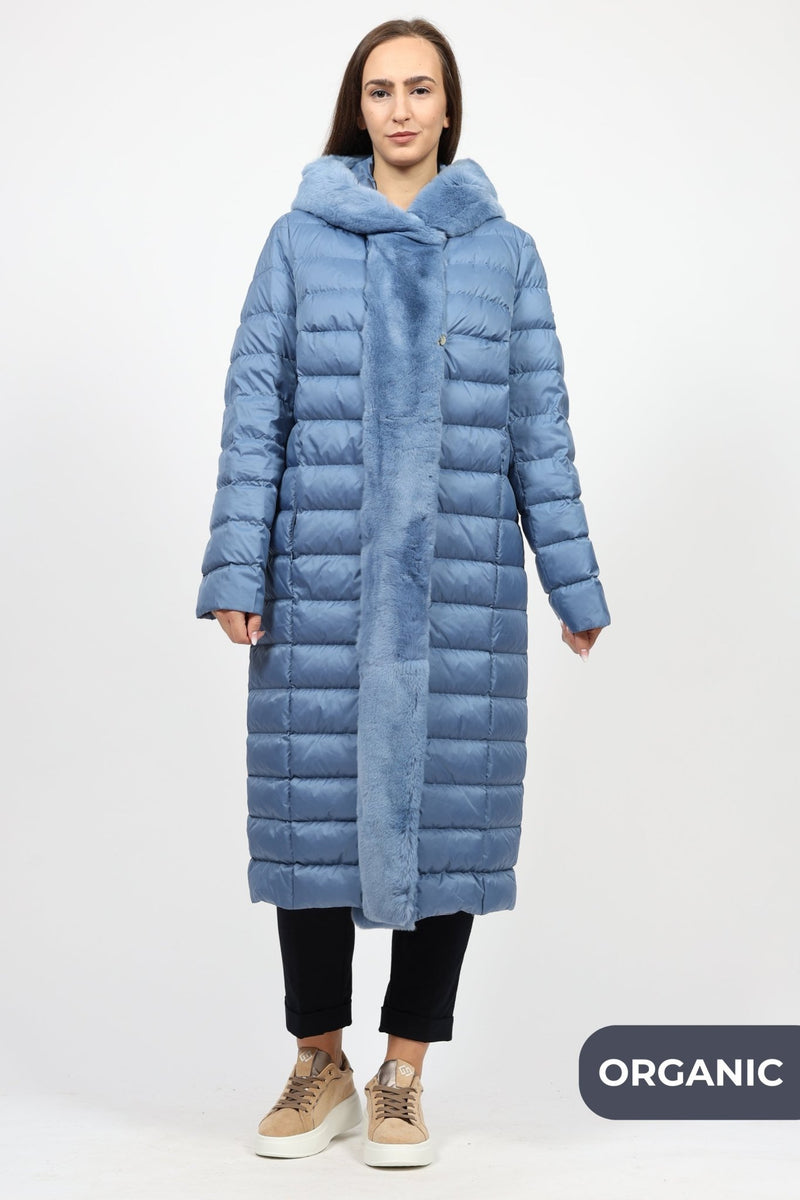Piumino Donna con Piuma d'Oca, Azzurro Cielo