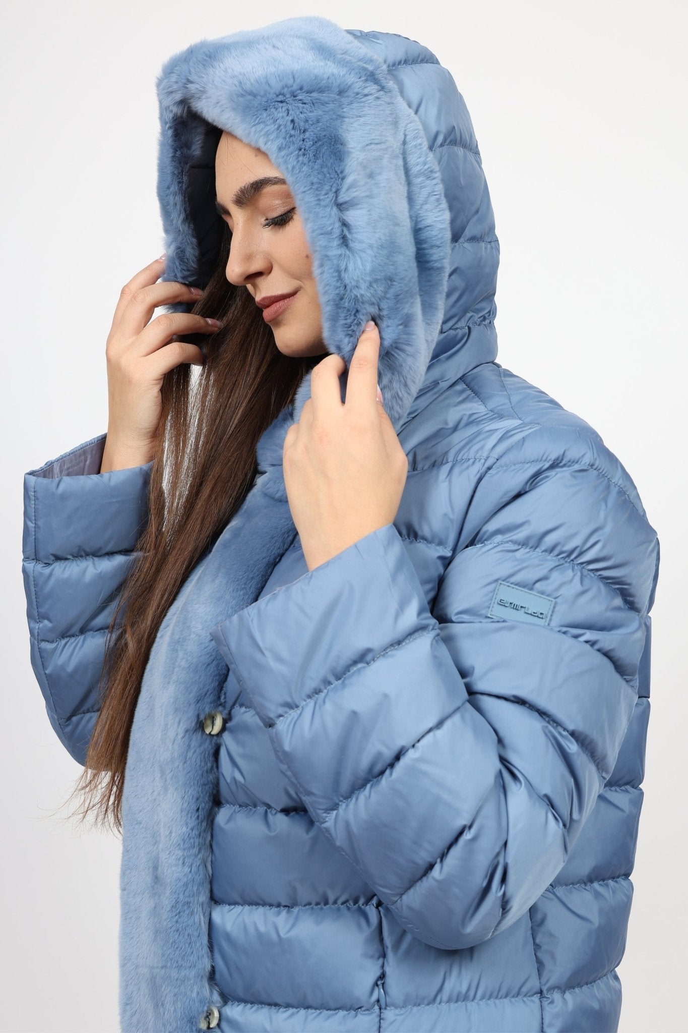 Women's Goose Down Coat, Sky Blue