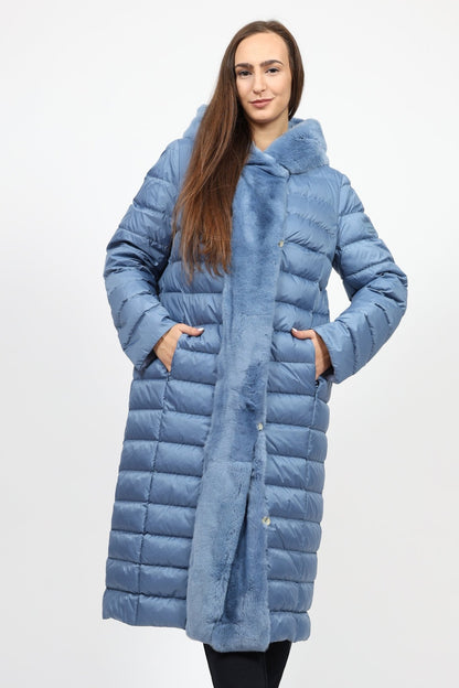 Women's Goose Down Coat, Sky Blue