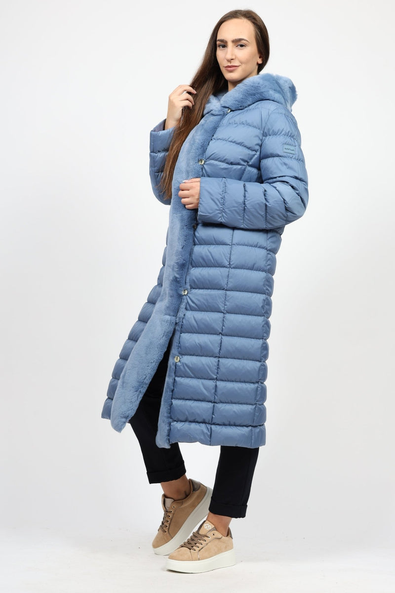 Piumino Donna con Piuma d'Oca, Azzurro Cielo