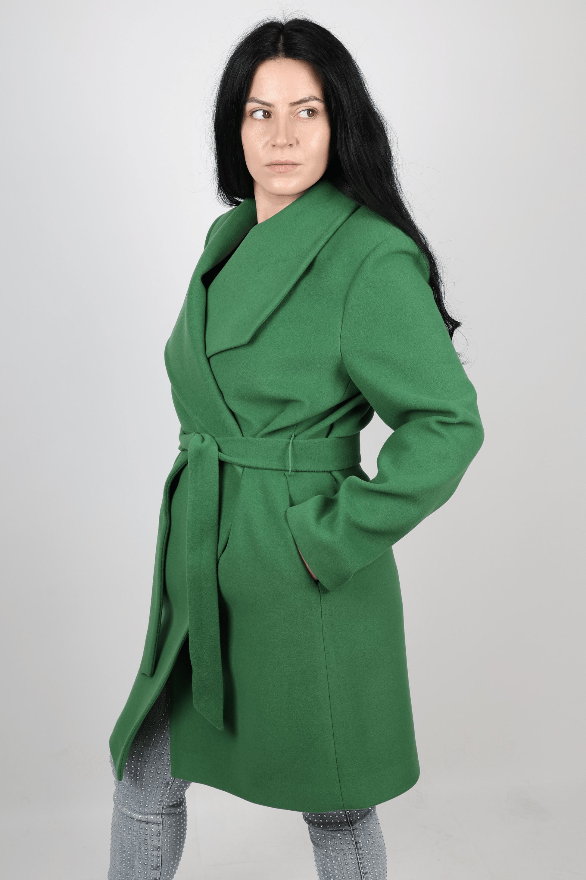 Дамско Палто, Зелен Roberto Fashion Store Coat ROBE1140 42 EU Green