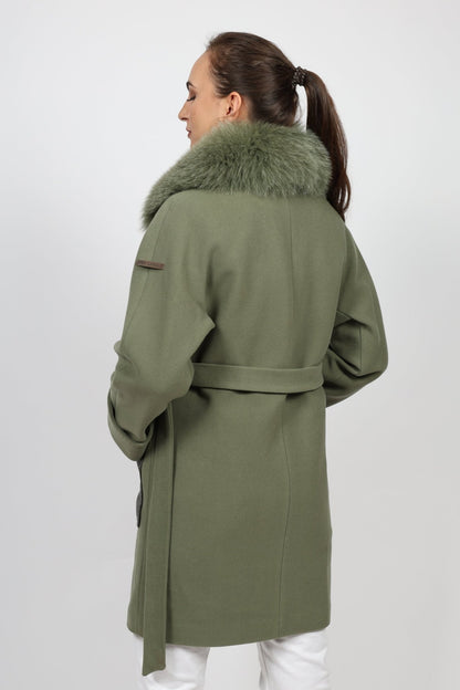 Дамско Палто, Зелен Modalinea Roberto Fashion Store Coat MDL1411COAGRNFUR38 38 Зелен