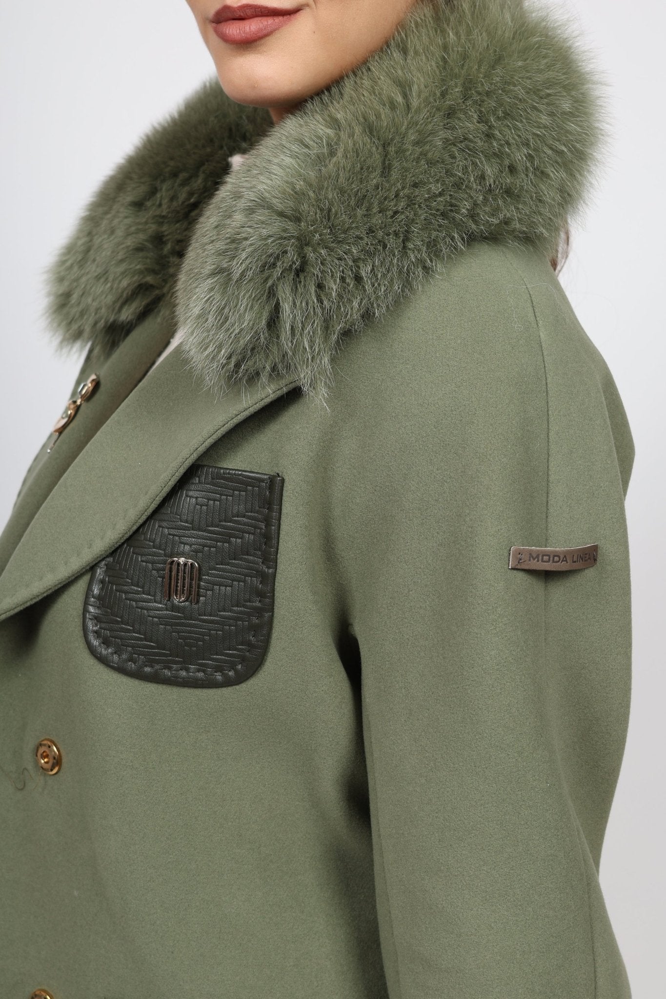 Дамско Палто, Зелен Modalinea Roberto Fashion Store Coat MDL1411COAGRNFUR38 38 Зелен