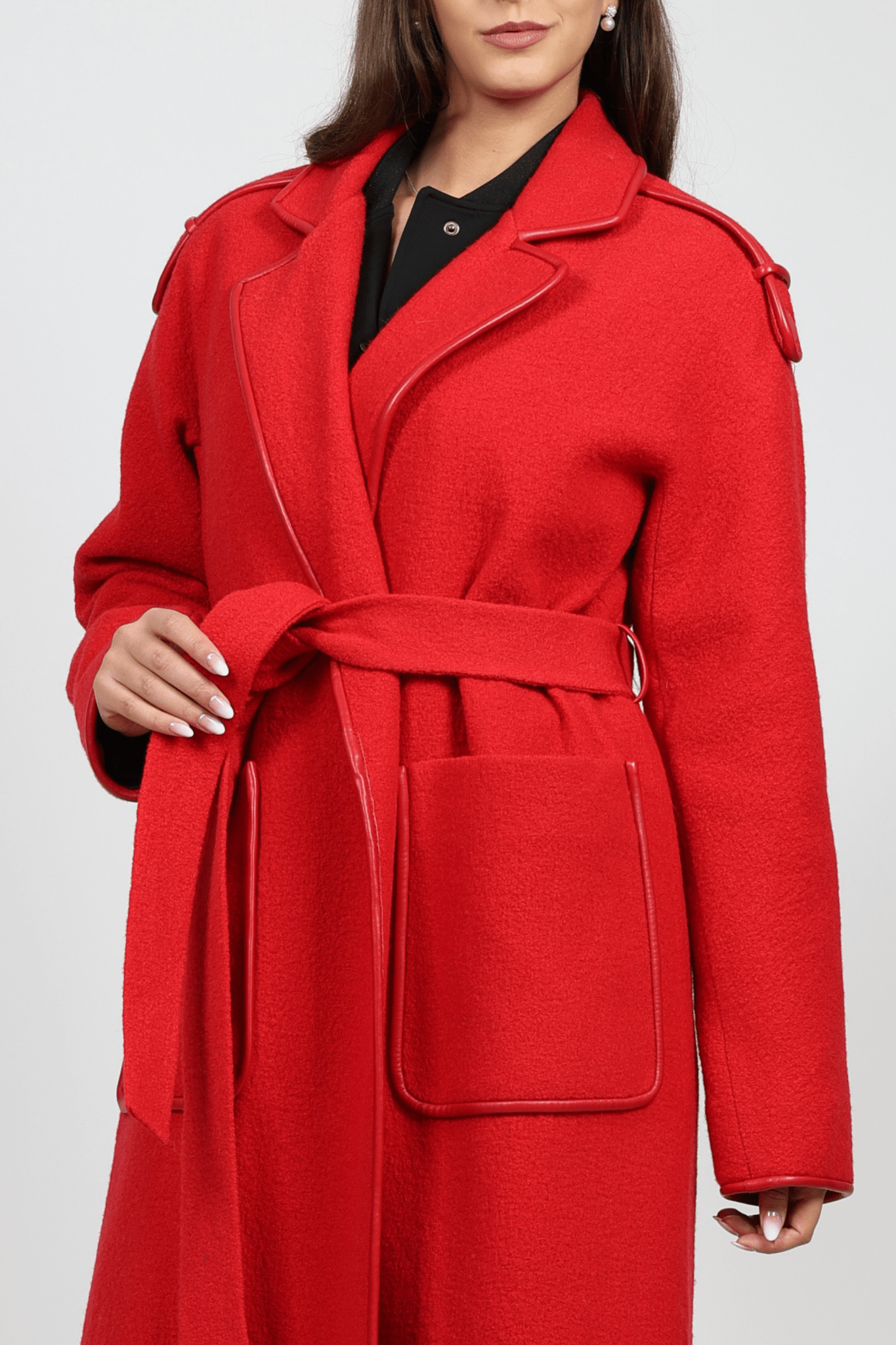 Women's Wool Coat, Red