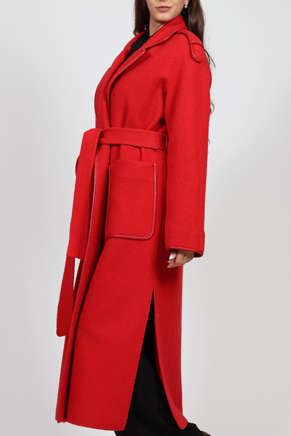 Women's Wool Coat, Red