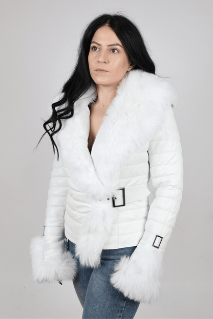 Дамско Яке, Бял, Бежов, & Син Roberto Fashion Store Jacket M INTL White