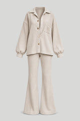 Set BLAIR in velluto a costine, beige
