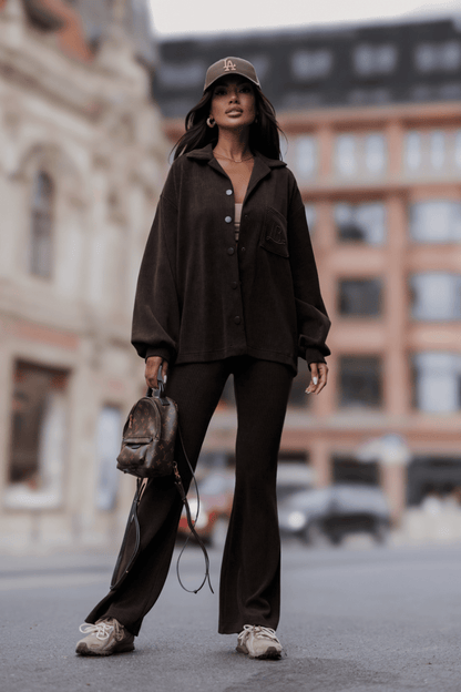 Комплект BLAIR от рипсено кадифе, кафяв LaBalancia Roberto Fashion Store Set 5907378524075 XS/S