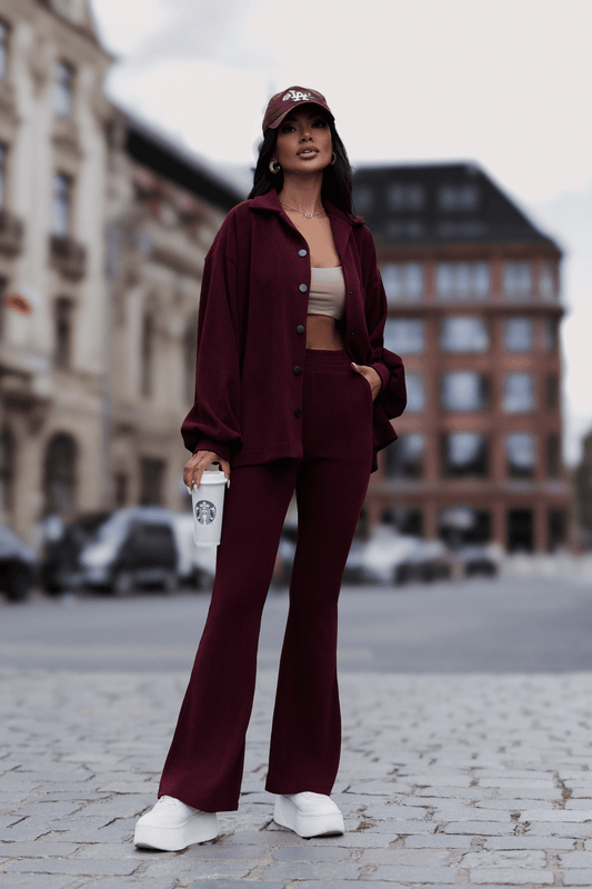 Комплект BLAIR от рипсено кадифе в бордо LaBalancia Roberto Fashion Store Set 5907378524105 XS/S