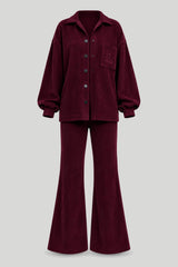 Completo BLAIR in velluto a coste bordeaux