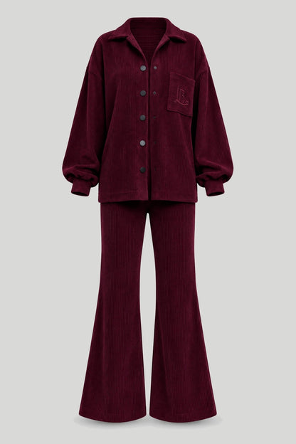 Комплект BLAIR от рипсено кадифе в бордо LaBalancia Roberto Fashion Store Set 5907378524105 XS/S