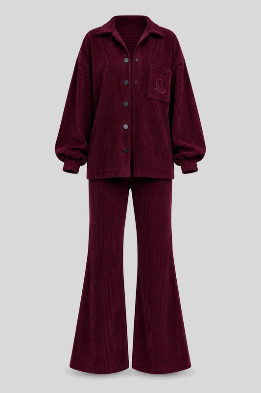 Corduroy Set BLAIR in burgundy – снимка на продукта