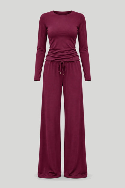 Комплект SHIRA с дълъг ръкав – бордо, вискоза и еластан LaBalancia Roberto Fashion Store Set 5907378515264 XS/S