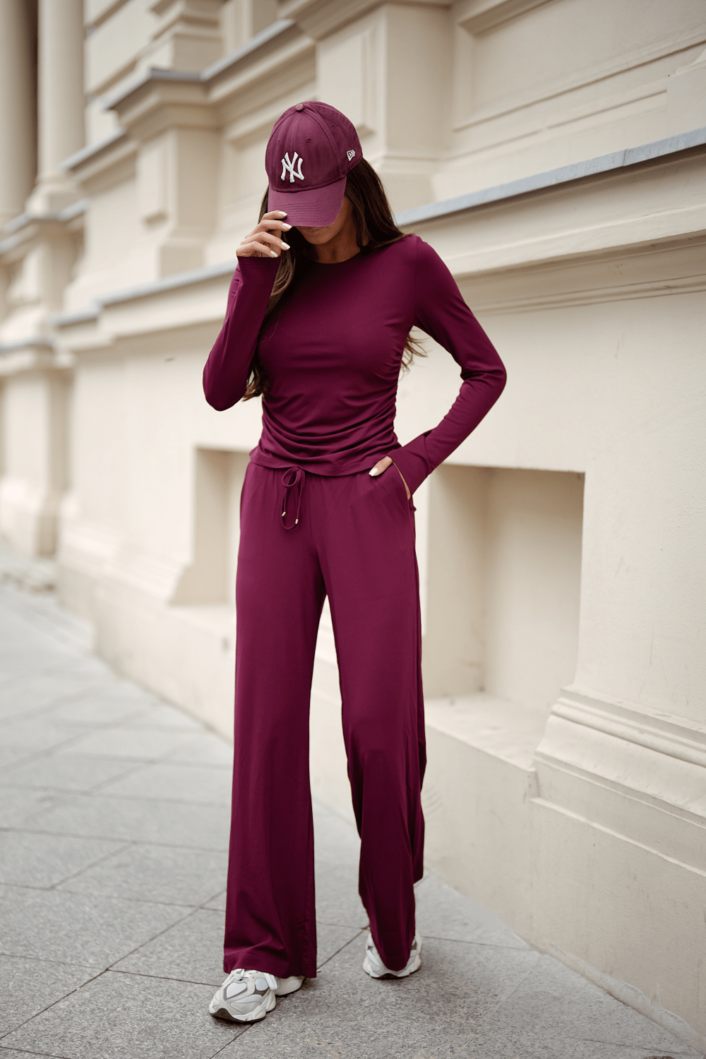 Комплект SHIRA с дълъг ръкав – бордо, вискоза и еластан LaBalancia Roberto Fashion Store Set 5907378515288 L/XL