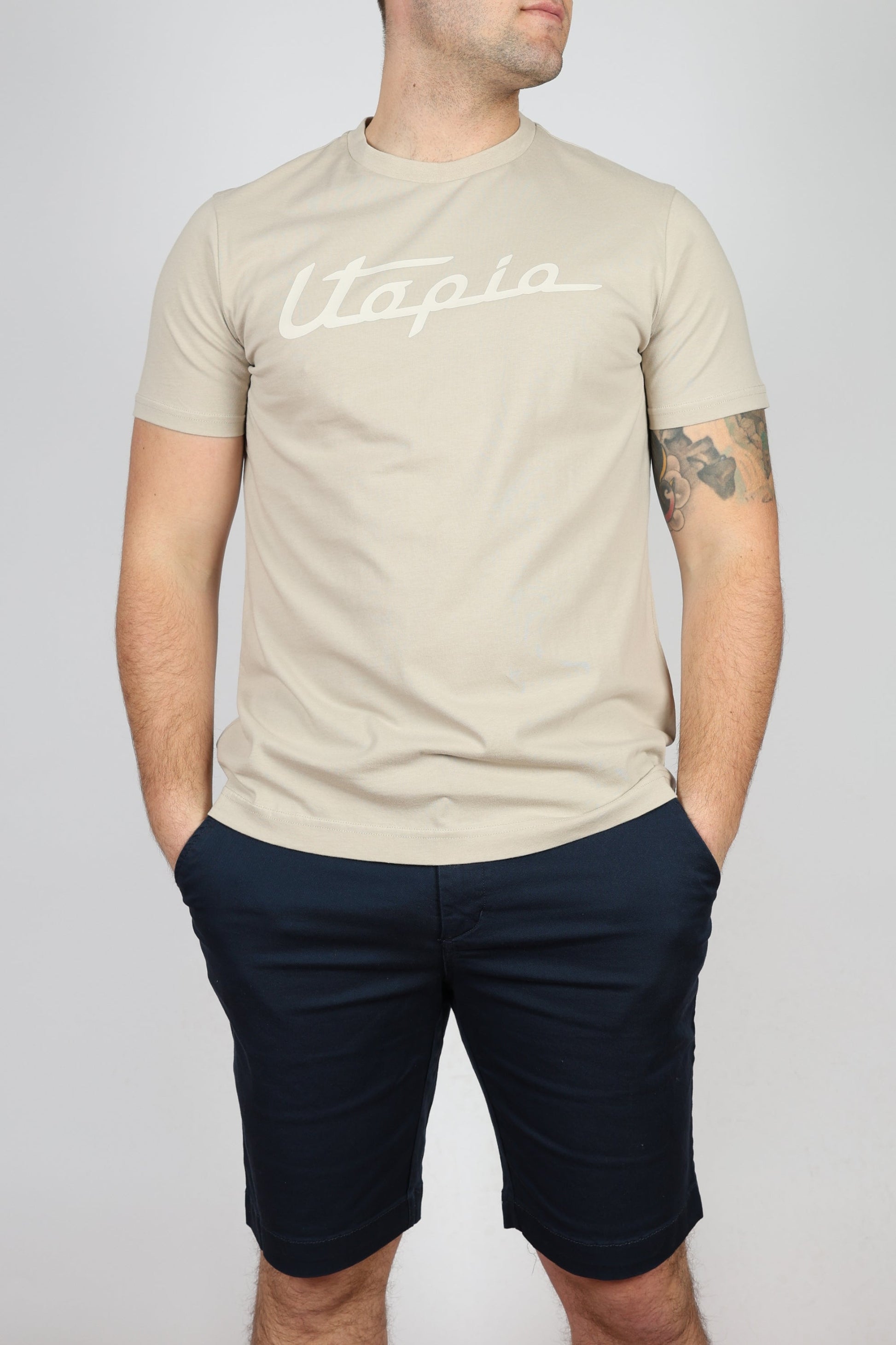 Мъжка Тениска, Бежов Roberto Fashion Store T-shirt YMRH31JS20604114 L Beige