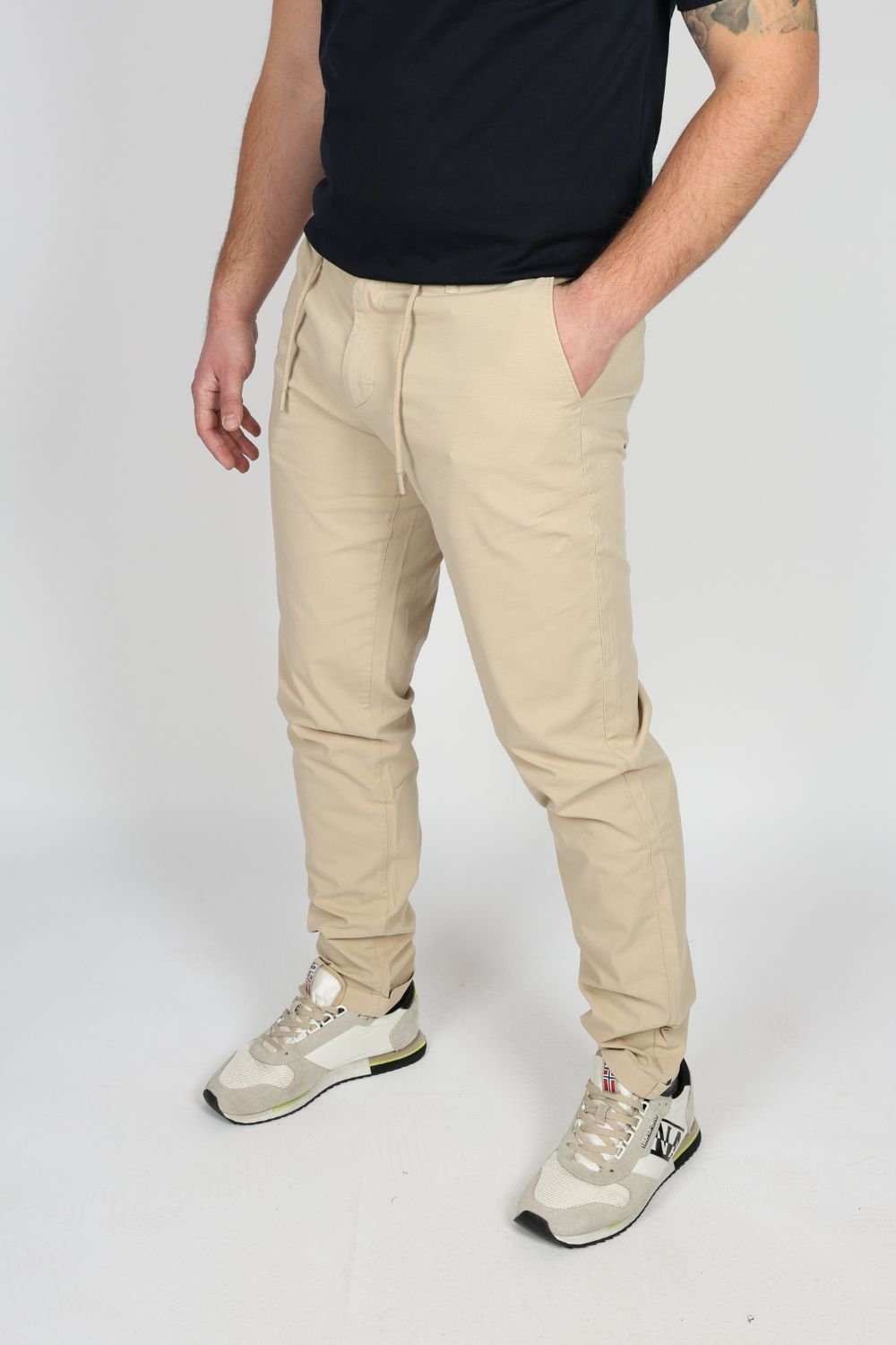 Мъжки Панталон, Бежов, Кафяв, Зелен & Тъмно Син Roberto Fashion Store Trousers W30 Beige