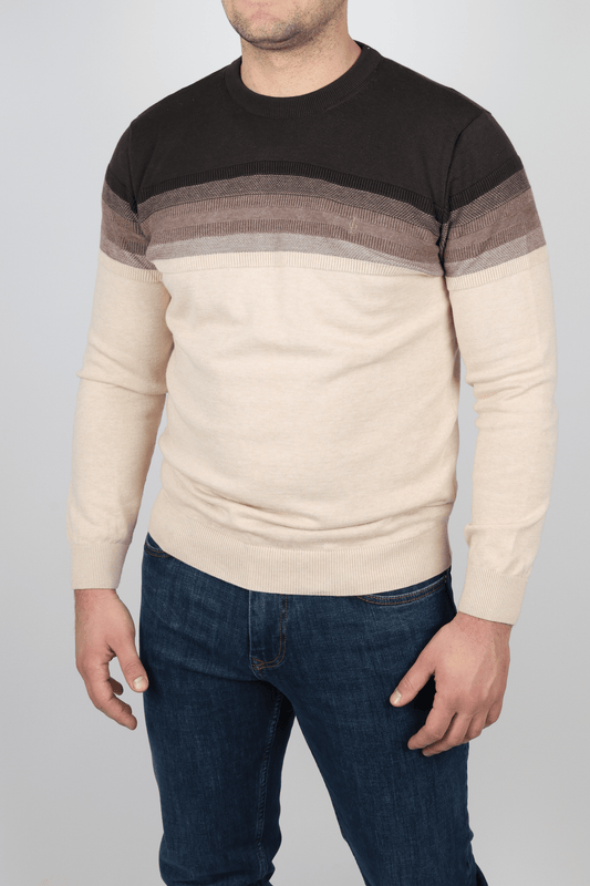 Мъжки Пуловер, Бежов - Roberto Fashion Store - Sweater