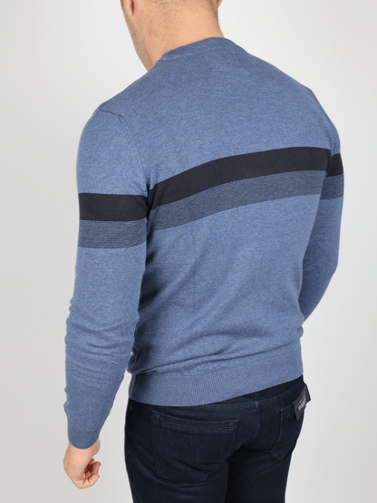 Мъжки Пуловер, Син & Розов Roberto Fashion Store Sweatshirt BLROBB12 Blue M INTL