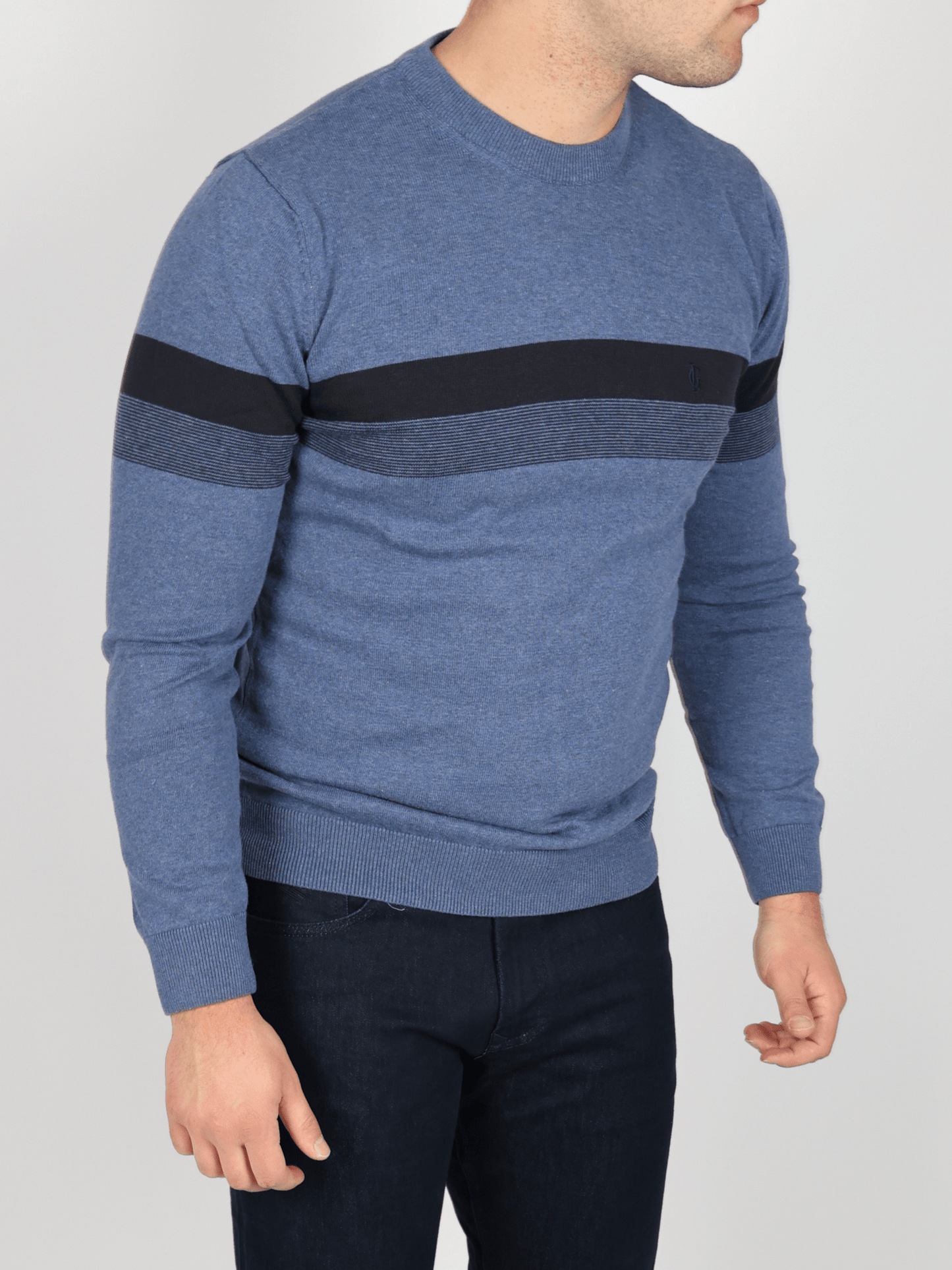 Мъжки Пуловер, Син & Розов Roberto Fashion Store Sweatshirt BLROBB12 Blue M INTL