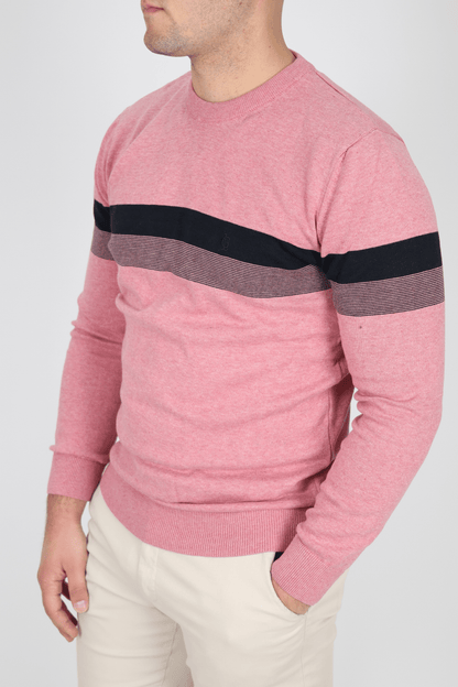 Мъжки Пуловер, Син & Розов Roberto Fashion Store Sweatshirt BLUNKP12 Pink M INTL