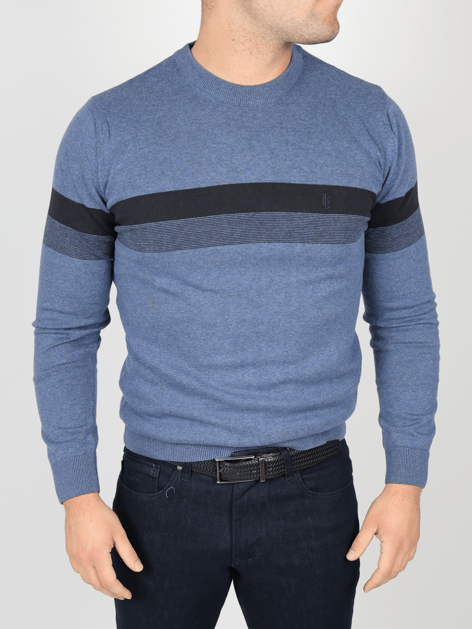 Мъжки Пуловер, Син & Розов Roberto Fashion Store Sweatshirt BLROBB12 Blue M INTL