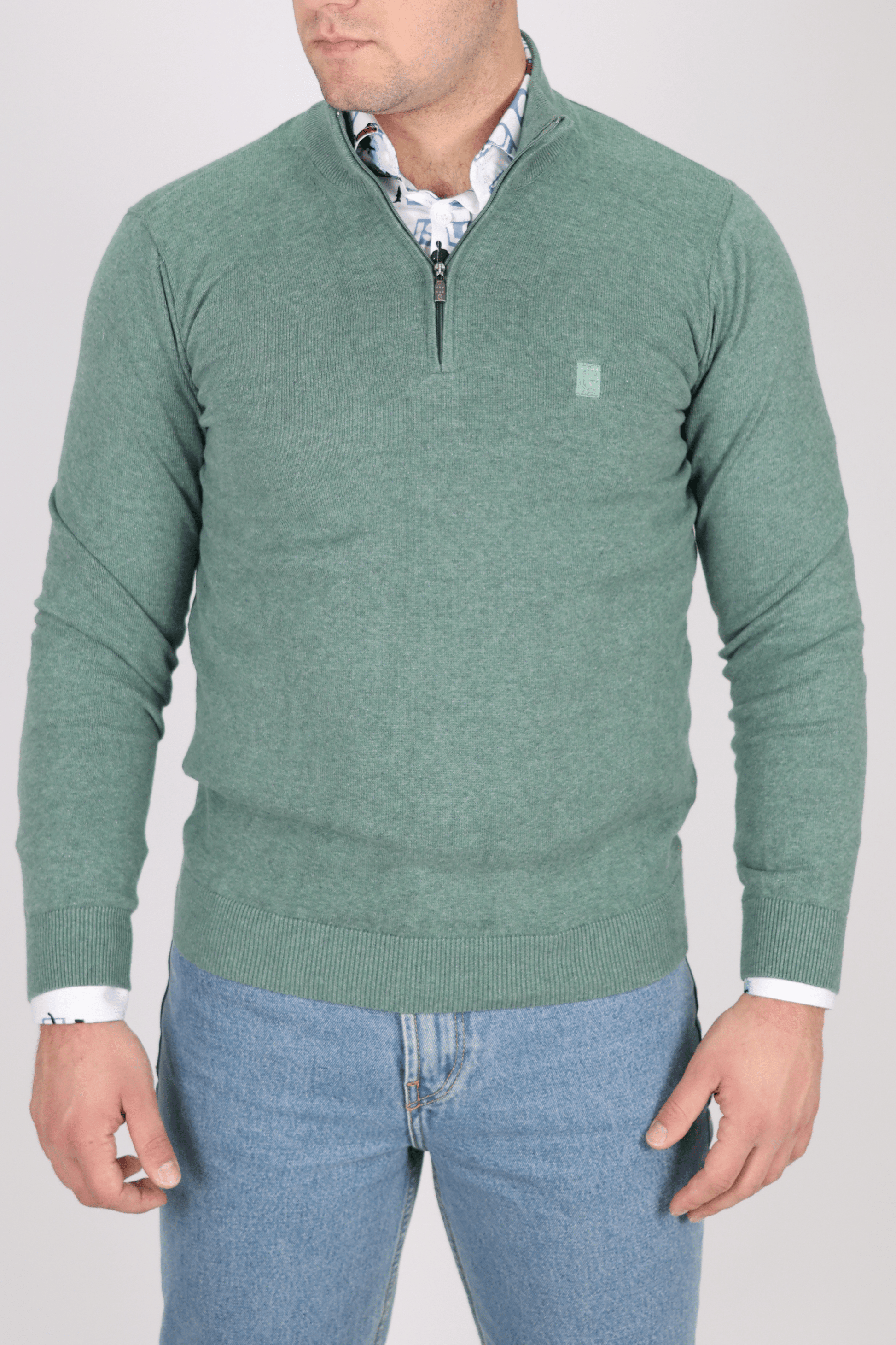 Мъжки Пуловер, Зелен Roberto Fashion Store Sweater BLROBM1 M INTL Green